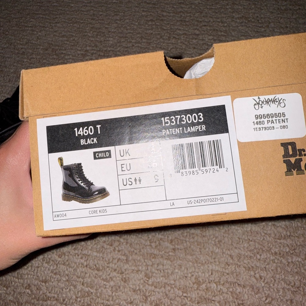 Dr. Martens Black Patent Lamper Boots